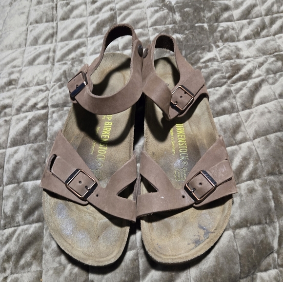 Birkenstock Birki's Rio Birko-Flor Sandals Brown Women 39/8 Narrow Ankle Strap - Picture 7 of 8